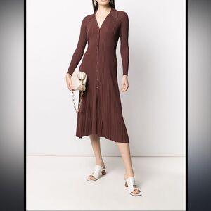 Sandro brown knit collared dress